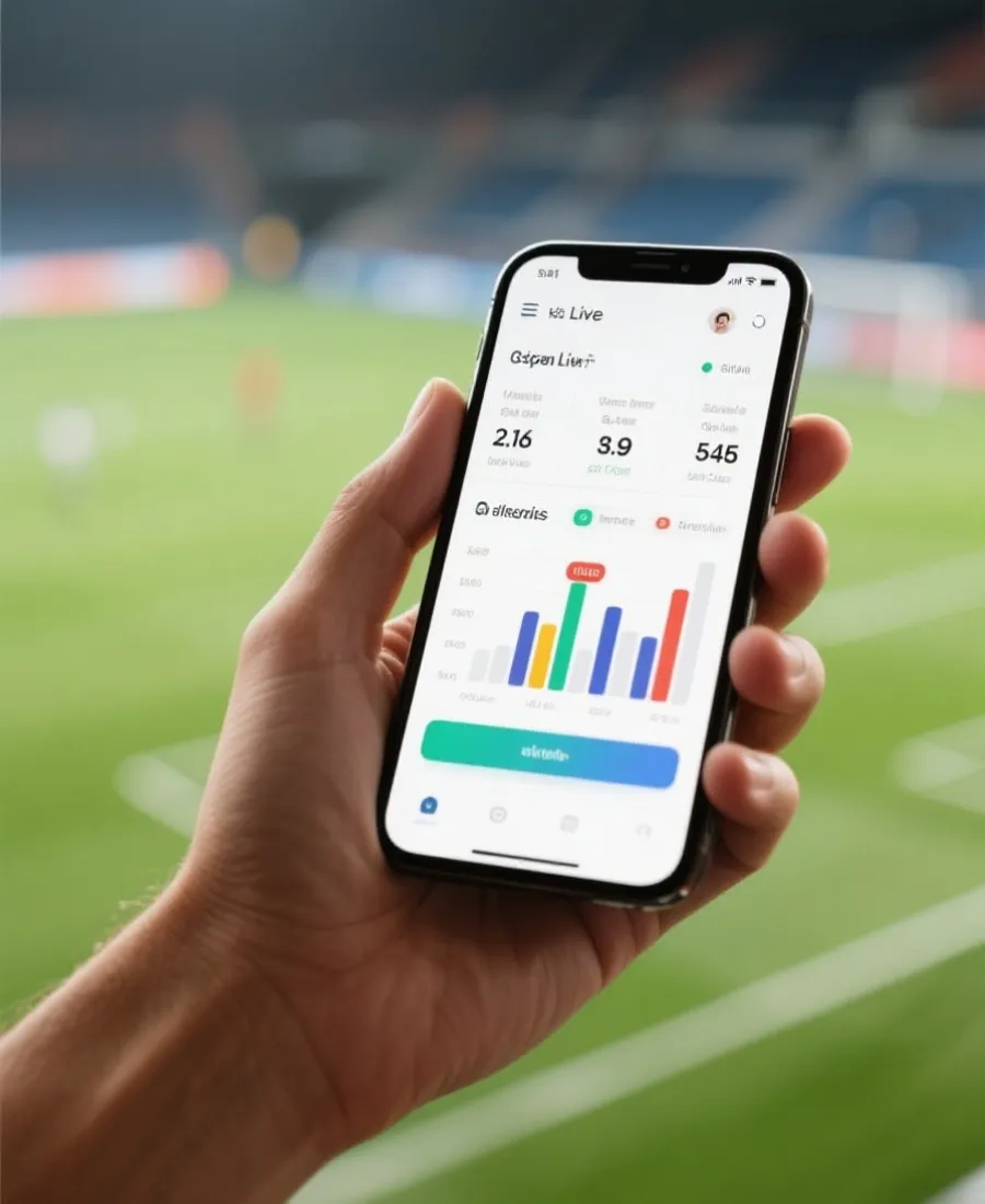 移动端查看赛事数据场景示意